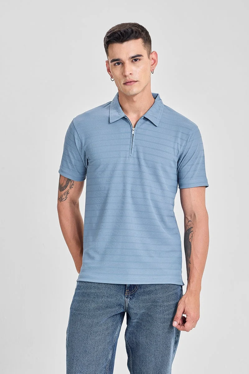 سنيتش تيشيرت بولو بسحاب بقصة ضيقة